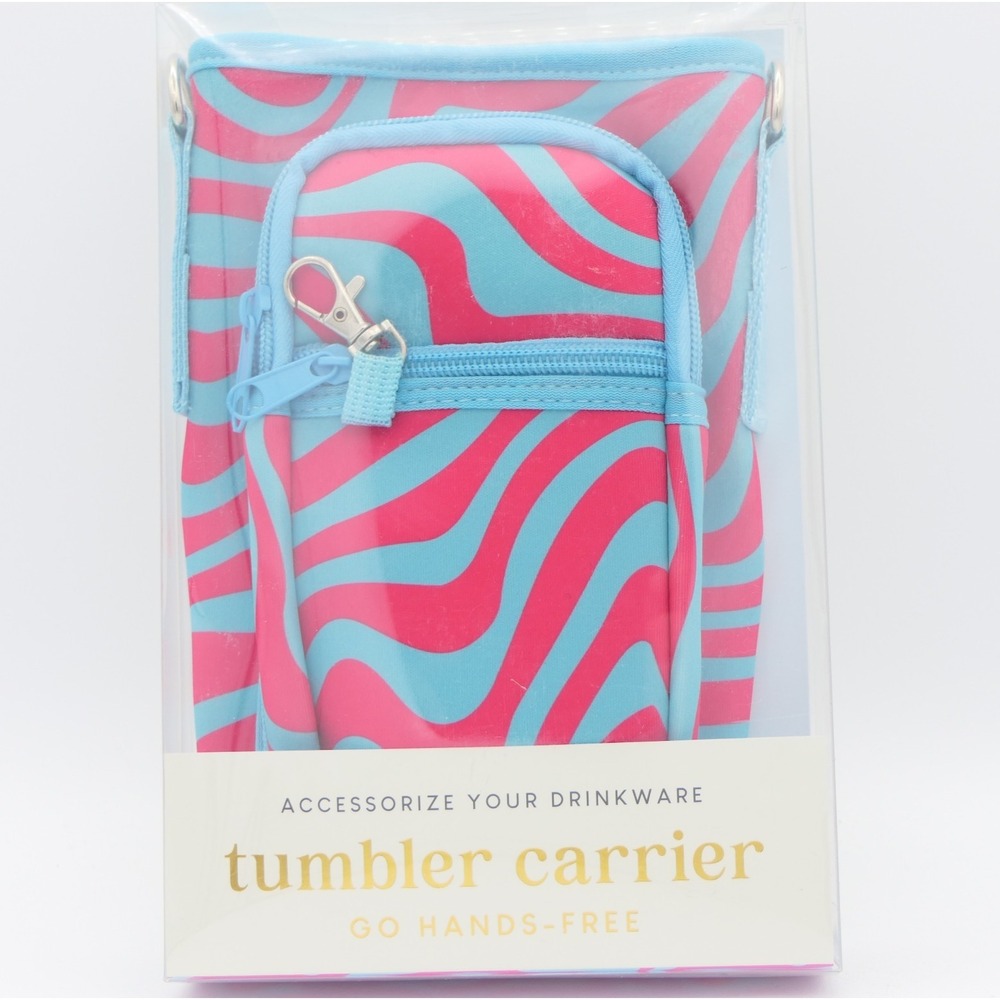 Tumbler Carrier Go Hands Free For 40 oz Tumblers Adjustable Strap Storage Pocket